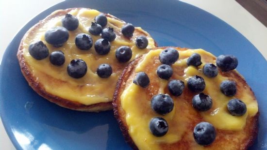 Lemon Curd Blueberry Pancakes