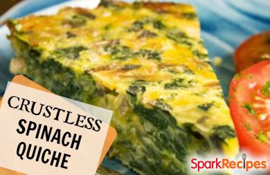 Crustless Spinach, Onion and Feta Quiche