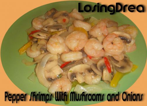 Pepper Shrimp With Mushrooms and Onions
