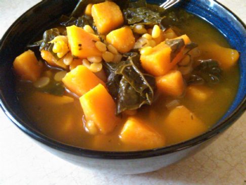 Sweet Potato, Kale and Split Pea Soup