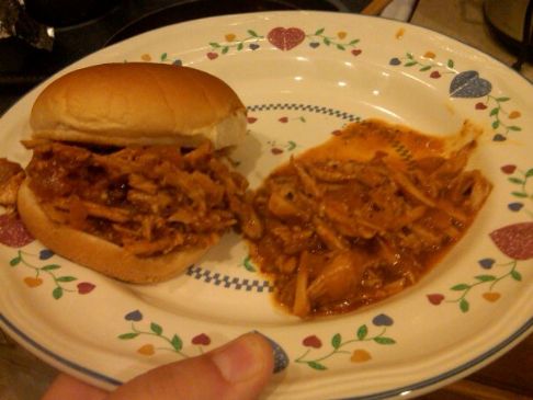 Slow cooked pulled pork loin