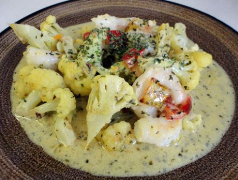 Shrimp and Cauliflower in Coconut Sauce