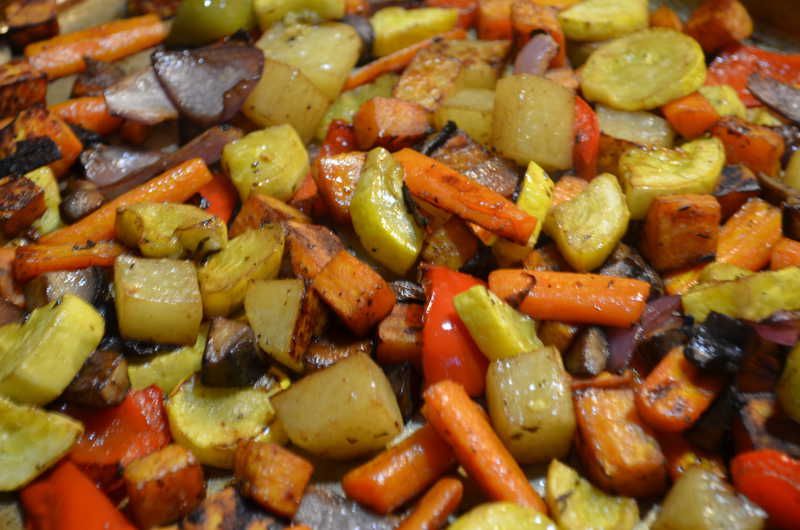 Roasted Vegetables in Chicken Stock