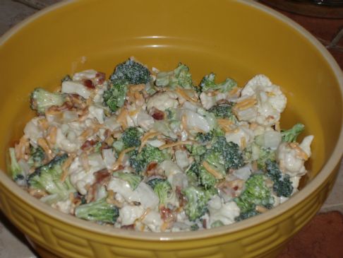 Broccoli and Cauliflower Salad