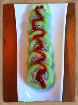 Vegetarian Stuffed Cucumbers with Cream Cheese and Sun Dried Tomatoes