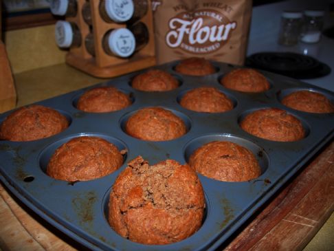 Whole Wheat Banana Applesauce Muffins