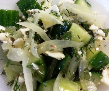 Fresh Cucumber-Feta Salad w/Mint and Dill