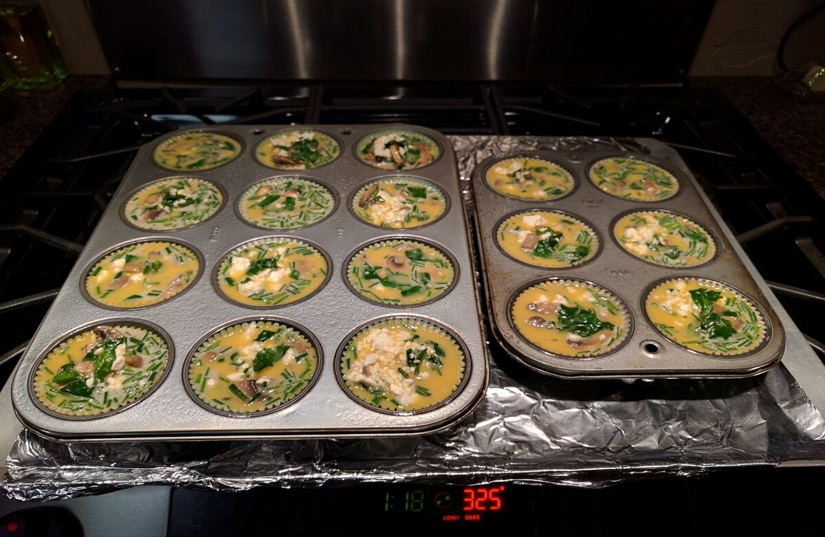 Mushroom Spinach Feta Egg Muffin Cups