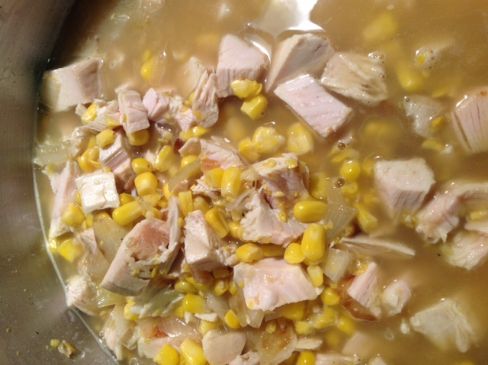 Chicken soup with sweet corn