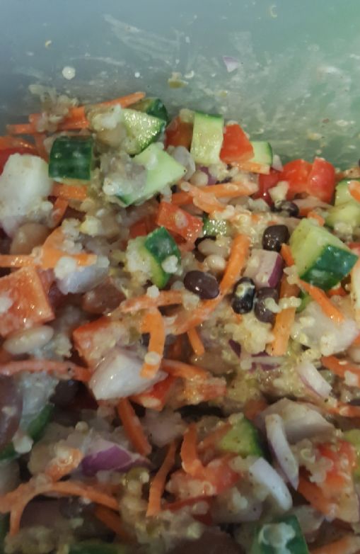 Mixed bean and quinoa salad