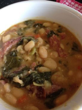 White Beans with Smoked Turkey and Swiss Chard