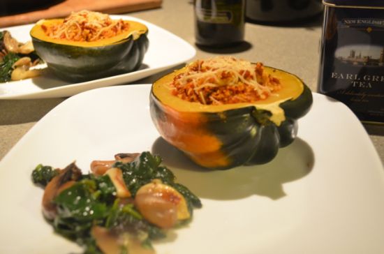 Soy Chorizo Stuffed Acorn Squash