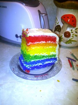 Rainbow Birthday Cake w/ Cream Cheese Frosting