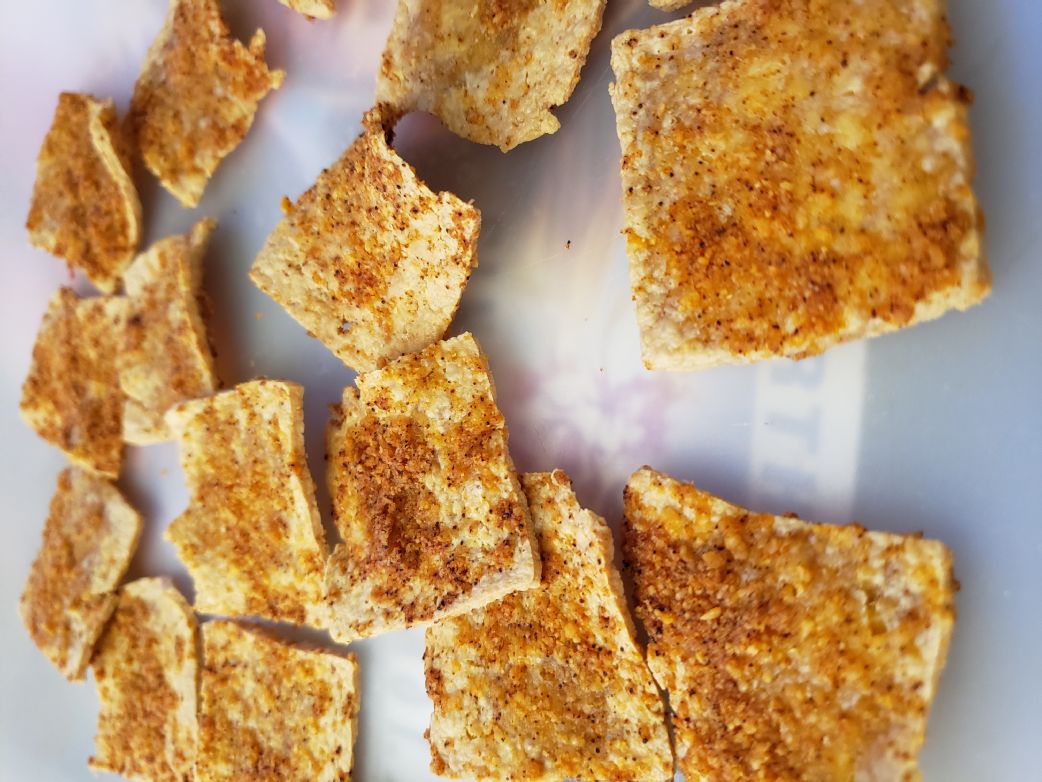 Cheesy Chipotle Tofu Crackers (AirFryer)