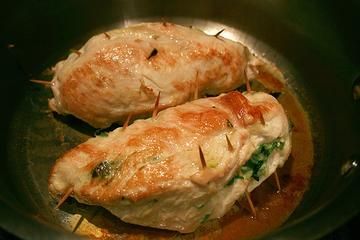 Spinach, Cheese and Ham-Stuffed Chicken Breast