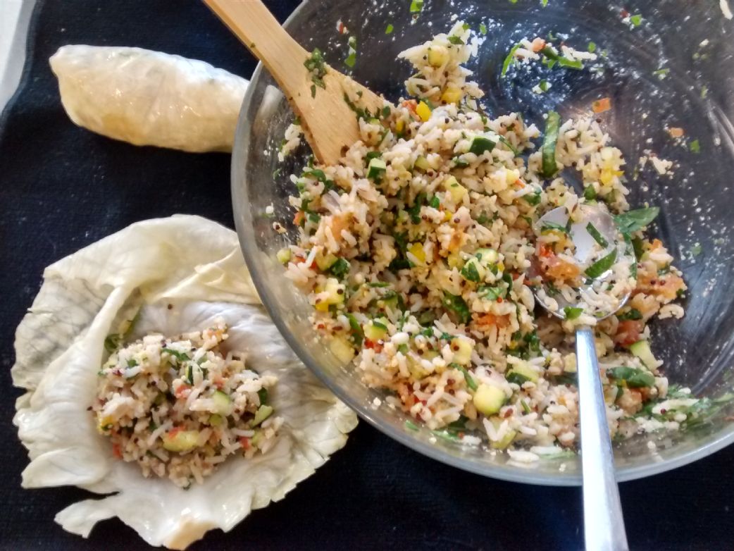 Vegetarian (not vegan) cabbage rolls from scratch