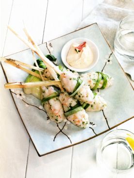 Lemongrasws Prawns with Miso Mayonnaise