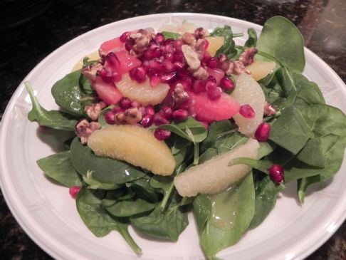 Citrus Spinach Salad with Pomegranate and Walnuts