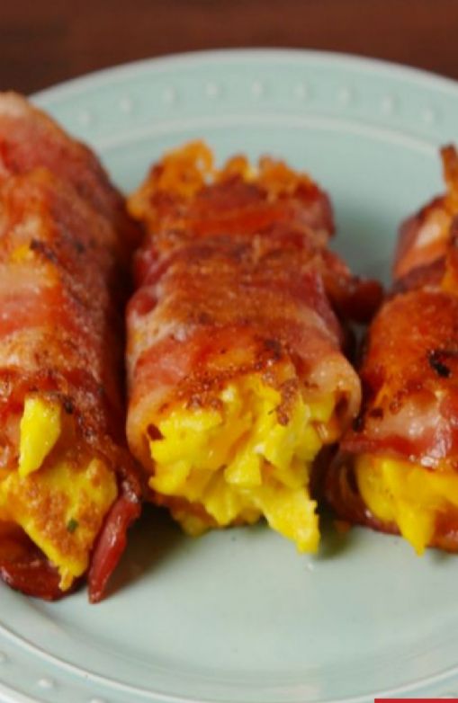 Bacon and eggs roll ups