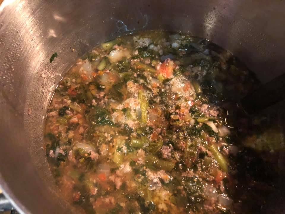 Sausage Vegetable Soup for keto diet