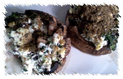 Feta and Flax Stuffed Mushroom Caps