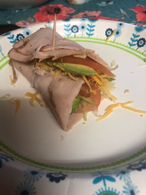 Low carb turkey wrap