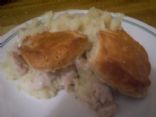 Chicken and biscuits w/ mashed potatoes and country gravy