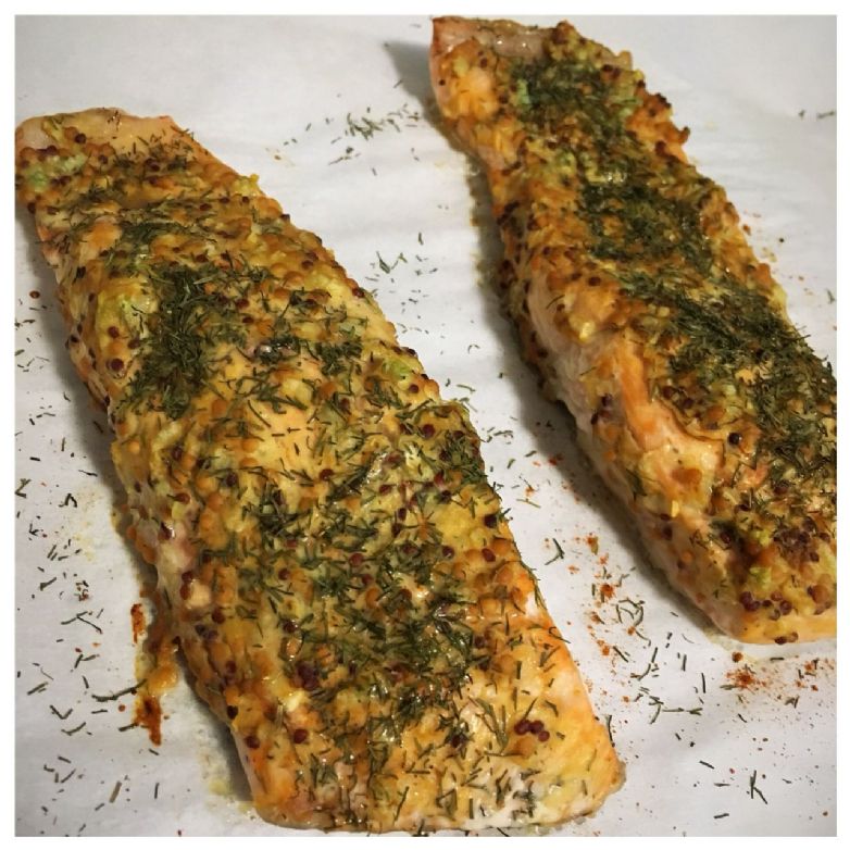 Angie's Baked Salmon with Mustard