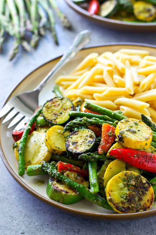 Grilled Veggie Pesto Penne