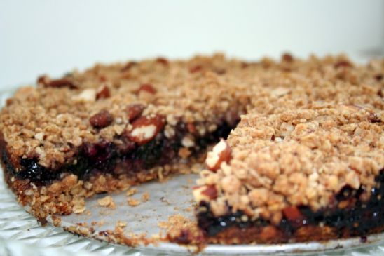 Blueberry Spinach Crumble Bars