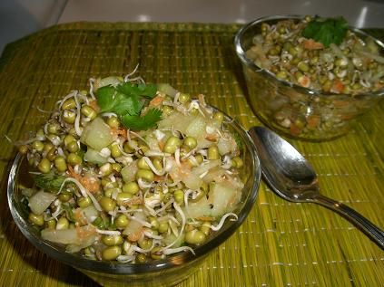Moong daal sprout salad
