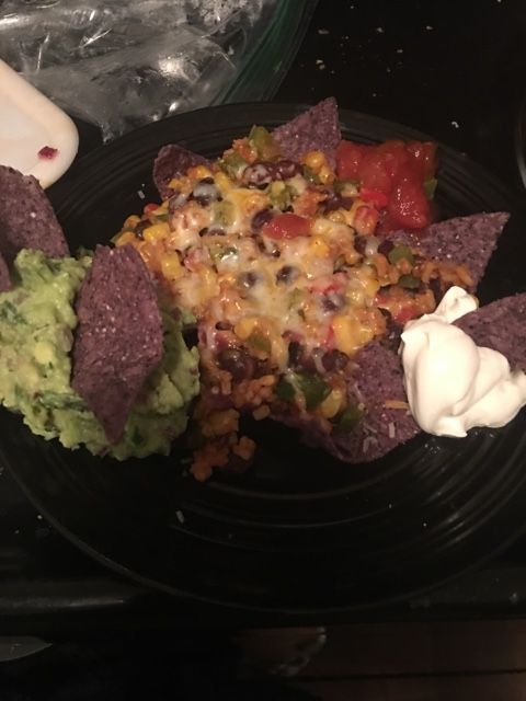 Black bean nachos or taco filling