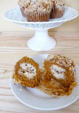 Pumpkin and Cream Cheese Muffins with Pecan Streusel