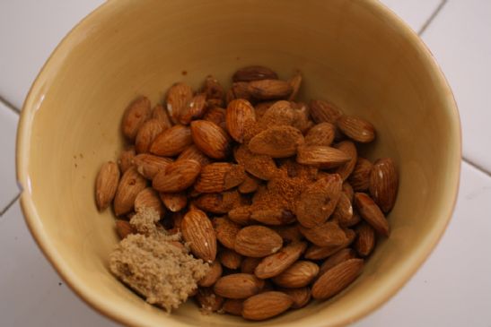Sweet and Savory Roasted Almonds with a Little Spice