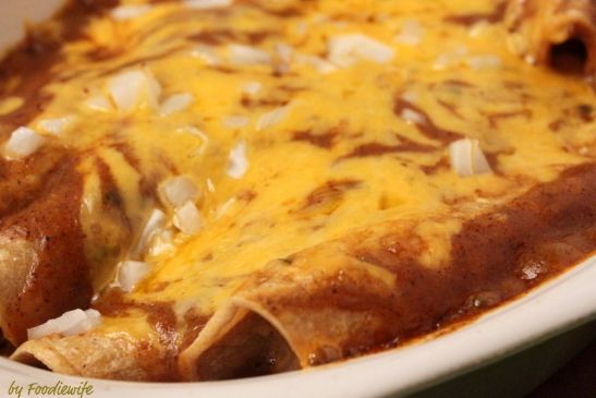 TexMex Cheese and Onion Enchiladas w/Chili Gravy