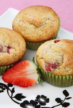 Strawberry Chocolate Protein Packed Muffins