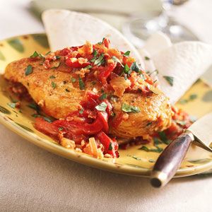 Chicken with Roasted-Red Pepper Sauce