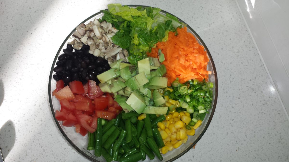 Chopped Salad with lemon basil dressing