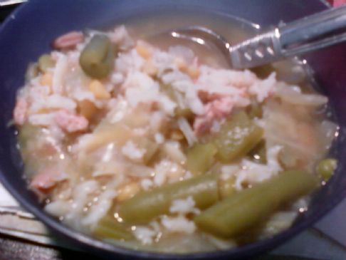 Vegetable and ham soup