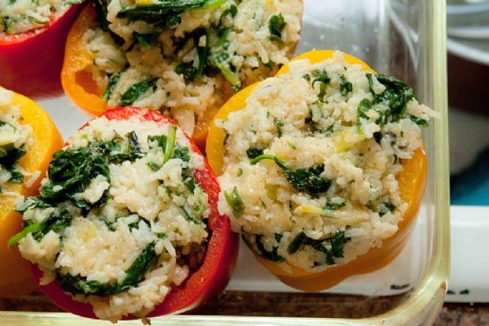 Stuffed Peppers with Cheese and Spinach