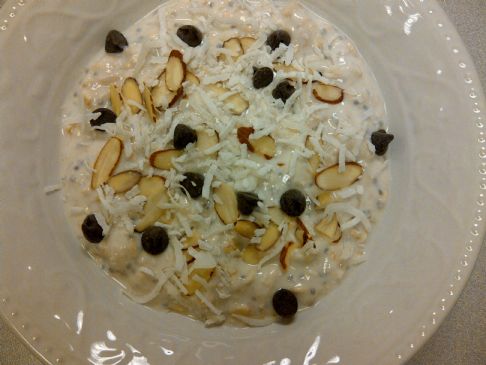 Almond Joy Over Night Oatmeal