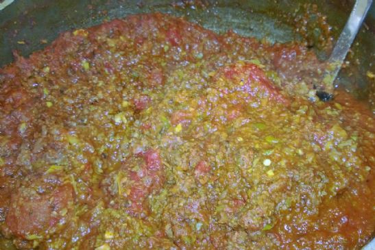 Veggie packed meat sauce for spaghetti