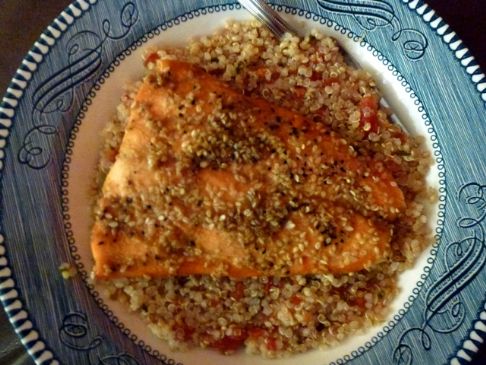 Citrus Salmon atop Quinoa