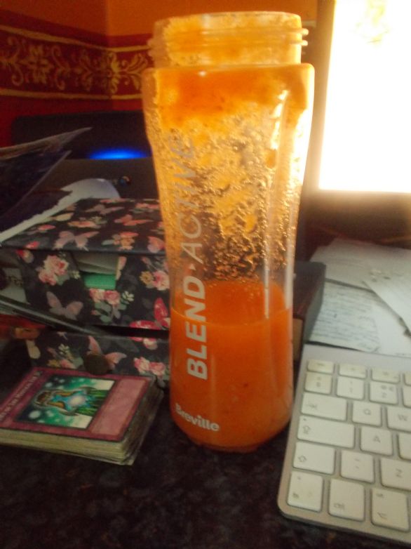 Homemade carrot and apple juice