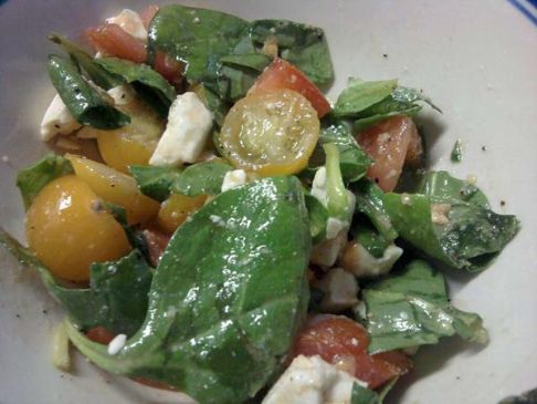 Tomato, Feta, and Spinach Salad