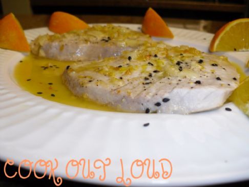 Ahi Tuna in White Wine Reduction (by cookoutloud.com)