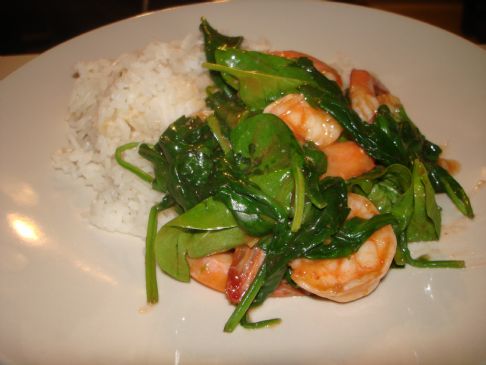 Szechuan Shrimp with Spinach