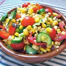 Tomatoe and Cucumber Salad with Corn