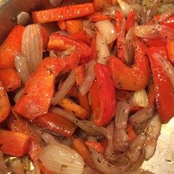 Caramelized Red Bell Peppers and Onions - 2 WW Smart Points