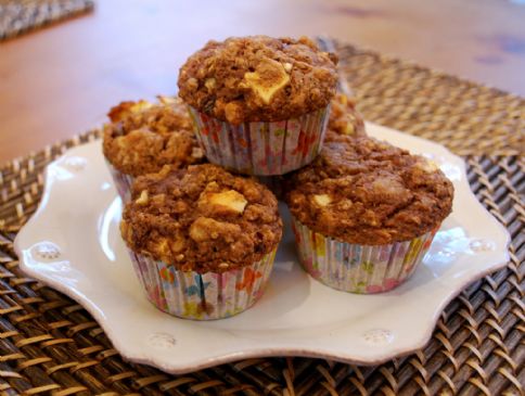 Apple-Oat-Walnut-Flax Muffins